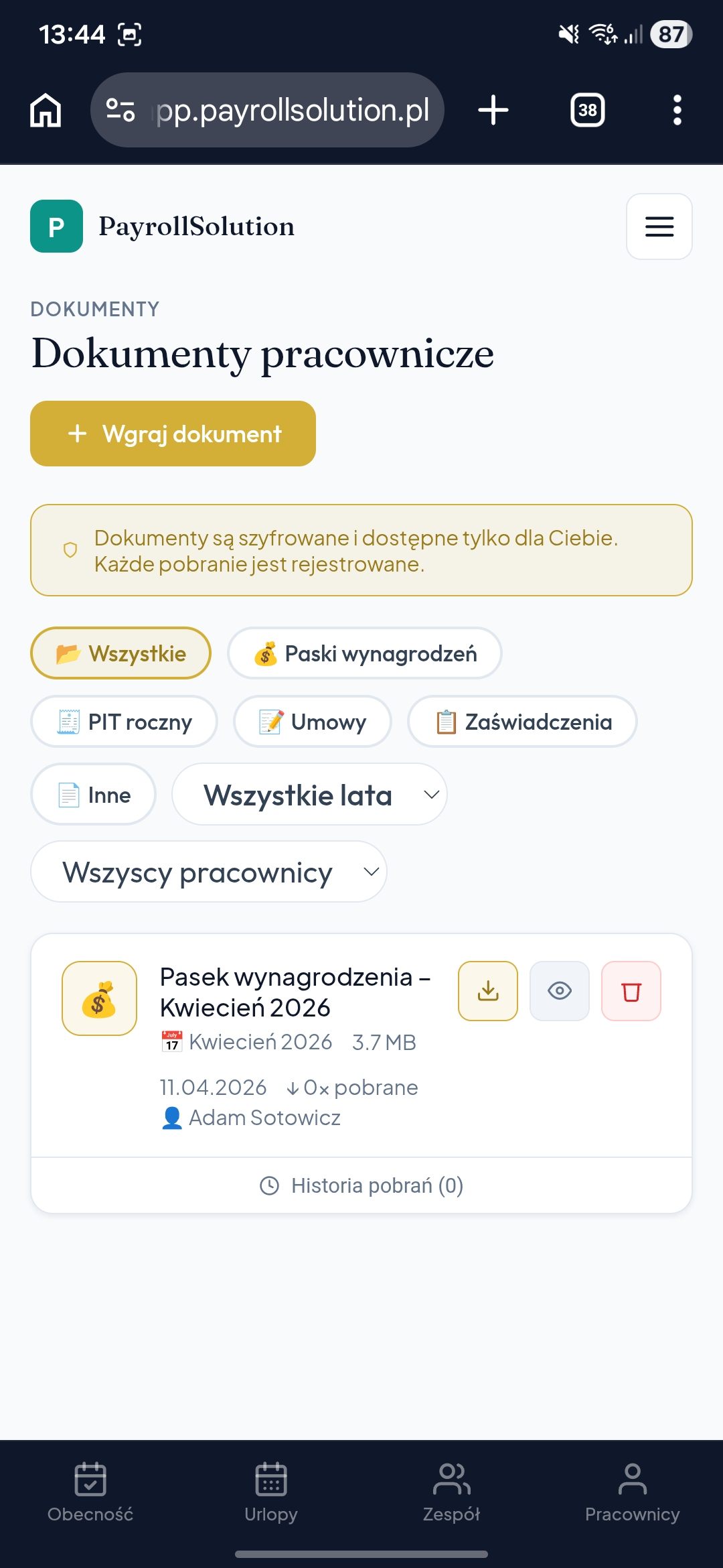 Interfejs mobilny