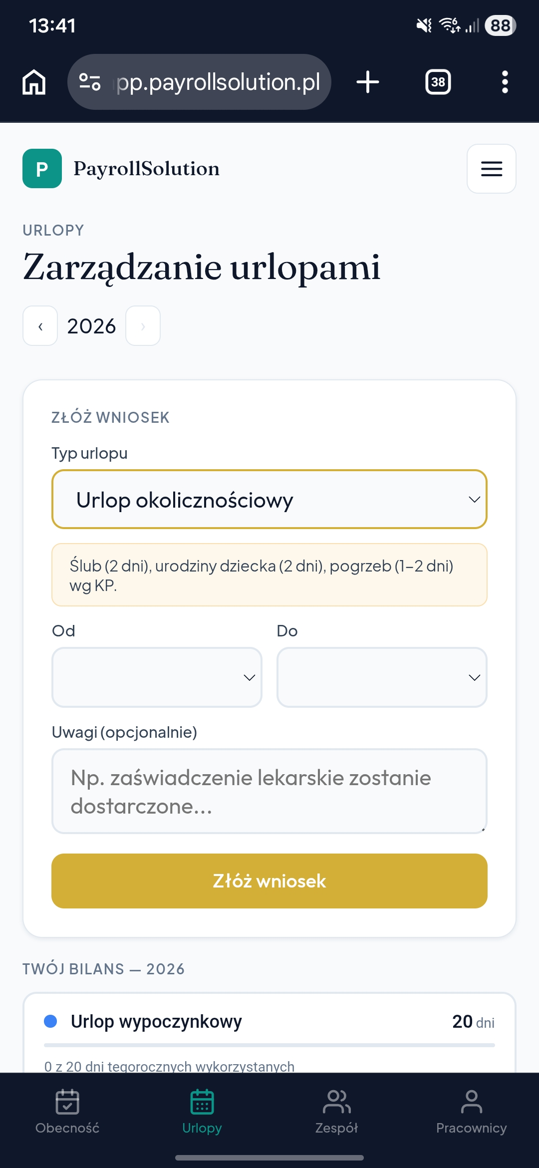 Zespół mobile